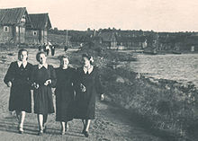 Фото 25. Третья слева — Иванова (ур. Ларионова) Анна Ивановна. Сямозеро, 1954.